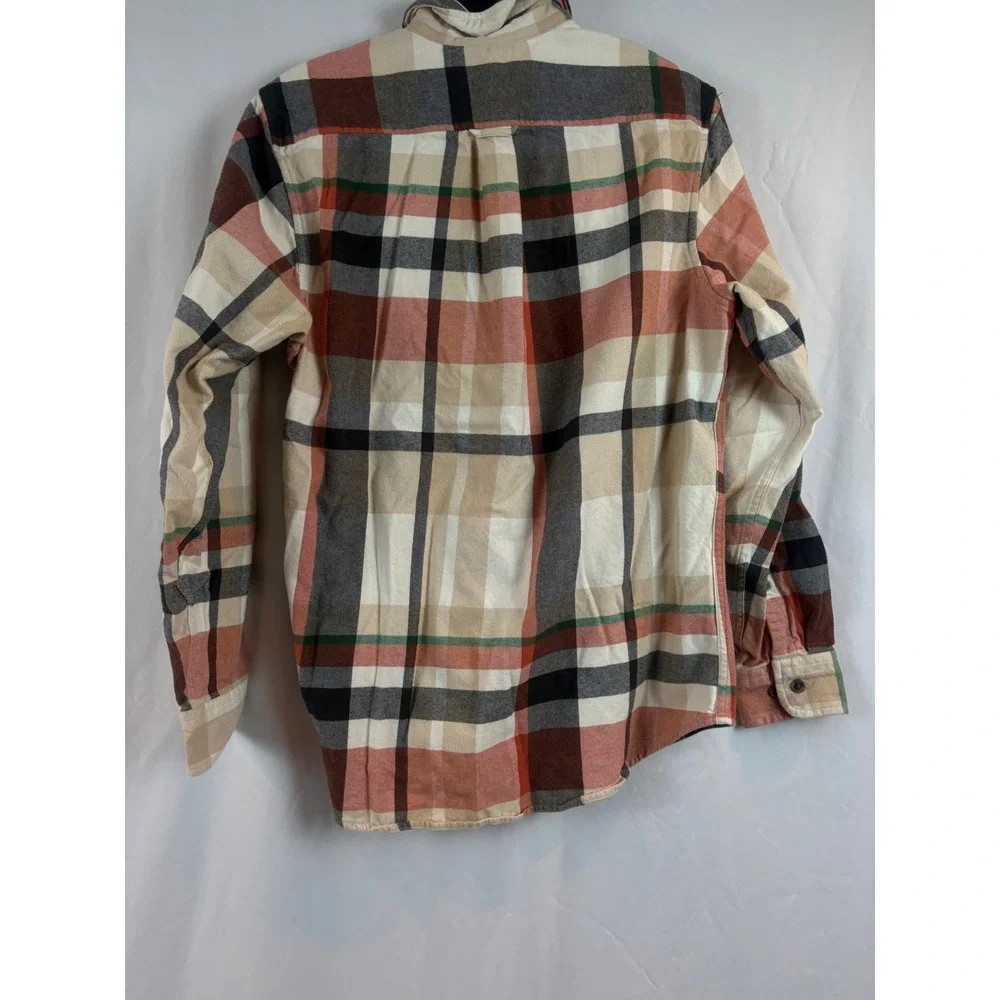 Lands End Mens Medium Traditional Fit Plaid Flannel Button Down Shirt Multicolor